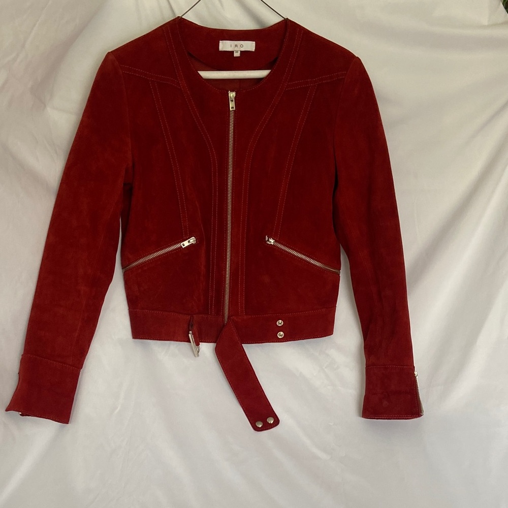 IRO Crimson Suede Leather Jacket